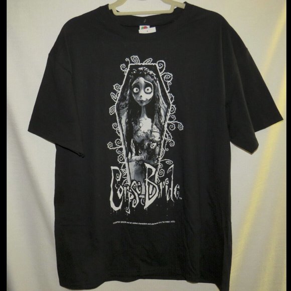NWT "CORPSE BRIDE" black Fruit Of The Loom t-shirt, Large - Picture 3 of 5